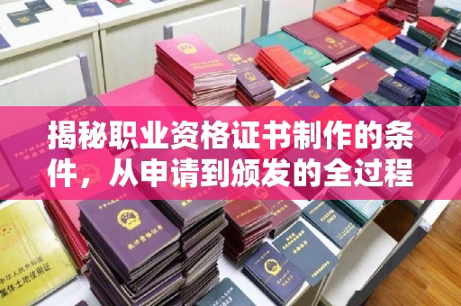 下营揭秘职业资格证书制作的条件，从申请到颁发的全过程