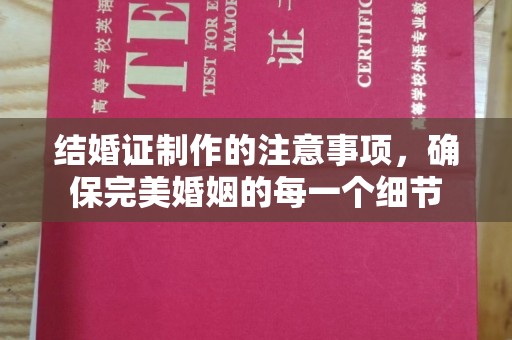 下营结婚证制作的注意事项，确保完美婚姻的每一个细节