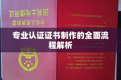 下营专业认证证书制作的全面流程解析
